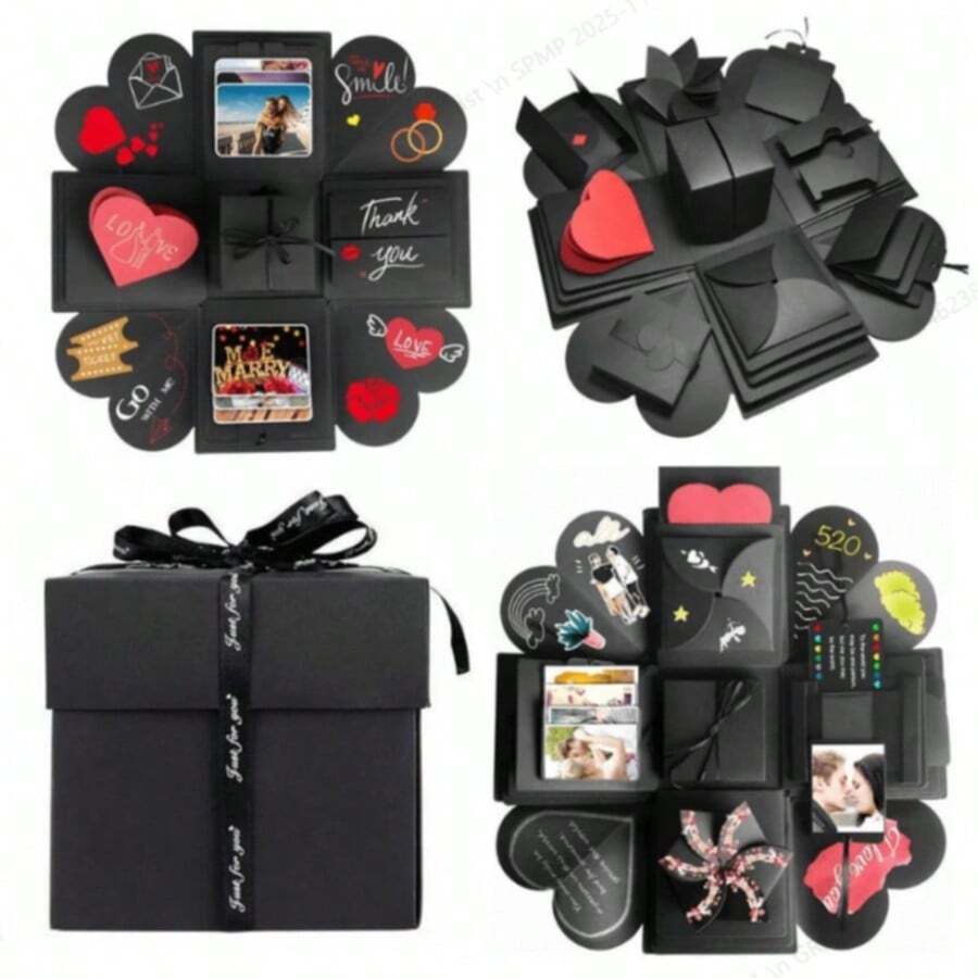 1pc Explosion Photo Album Gift Box, Romantic Couple Creative Gift, Small Business Supplies, Quirky Items, Cool Decor, Inexpensive Stuff, Photography Props - Multicolor - View 1