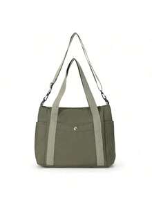 1pc/2pcs Large Capacity Canvas Tote Bag, Multi-Pocket Shoulder Bag, Reusable Shopping Bag, Comfortable Handle, Convenient To Carry, Suitable For Daily Use And Gifting, Portable Handbag For School, Work, Travel And Shopping - Multicolor - View 21