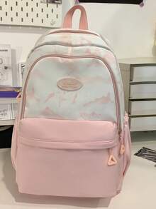 Cute Style Casual Backpack, Large Capacity School Bag, College Style Backpack For University, Middle School, High School, Girls