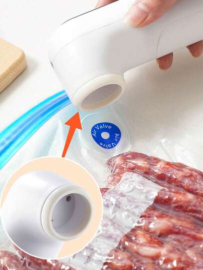 Mini Portable Electric Vacuum Sealer Machine, 2-In-1 Vacuum & Air Pump For Food Packaging, USB Rechargeable Wireless Handheld Vacuum Pump, Dry & Wet Food Vacuum Sealer For Home Use