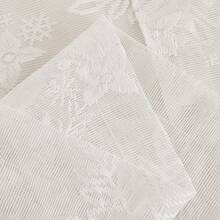 Cortina curta de renda com rosas brancas (1 peça), ideal para janelas, cafés e outros ambientes. Estilo vintage romântico, translúcida, feita de fibra de poliéster. Perfeita para quarto, sala de estar, cozinha, escritório, cafés e decoração em geral.