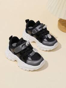 儿童透气网面鞋/春秋季童鞋/PU橡胶防滑底儿童运动鞋 - 黑色 - 查看 5