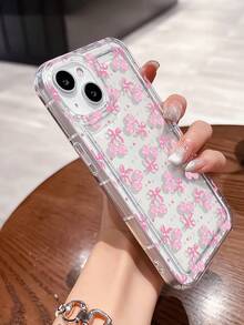 1pc Fashionable Personalized Disco Ball Bow Graphic Aesthetic Transparent TPU Shock-Absorbing Phone Case Compatible With IPhone 16/16Pro/16Plus/15/15ProMax/15Pro/11/12/13/14ProMax/12Mini/13Mini/11Pro/11ProMax/12Pro/12ProMax/13Pro/13ProMax/14Pro/14ProMax, Soft Shell, High-End - Multicolor - View 2