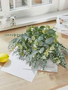 50pcs/25pcs/1pc Artificial Mixed Eucalyptus Branches & Leaves Bulk, 4 Types Fake Green Eucalyptus Leaves Decor Picks, Artificial Green Plant Branches Spray, Suitable For DIY Bouquets, Flower Arrangements, Home Decor - Multicolor - View 3
