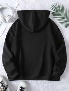 Women Casual Hooded Sweatshirt With I Refuse To Argue With People Who Should Have Been Swallowed Print Black Pullover With Pocket Long Sleeve Regular Fit Geometric Pattern FallWinter Fashion Casual Wear Hoodie Playful Print - 黑色 - 查看 2