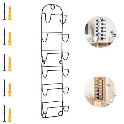 Toallero de pared de 6 niveles en color negro con estantes flotantes, elegante estante colgante para toallas enrolladas y dobladas, lencería, organizador moderno para baño, spa y salón, diseño estético y elegante, almacenamiento de toallas resistente y ahorra espacio para el hogar