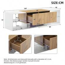 Television Stands & Entertainment Centers - Oak Natural Wood + Antique White - View 2