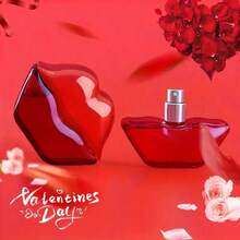 Sweet Kiss Women'S Perfume - Floral Scent, Lip-Shaped Bottle, Perfect For Home, Cycling, Travel & Parties - Ideal Valentine'S Day Or Christmas Gift - 糖果甜香調 - 查看 9
