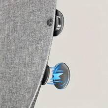 Foldable Shower Curtain, Grey Privacy Bathroom Divider, Includes High-Quality Heat-Resistant Folding Mat, Black Grommet Holes, Wavy Polyester Folding, Machine Washable All-Season, High-Quality Shower Curtain