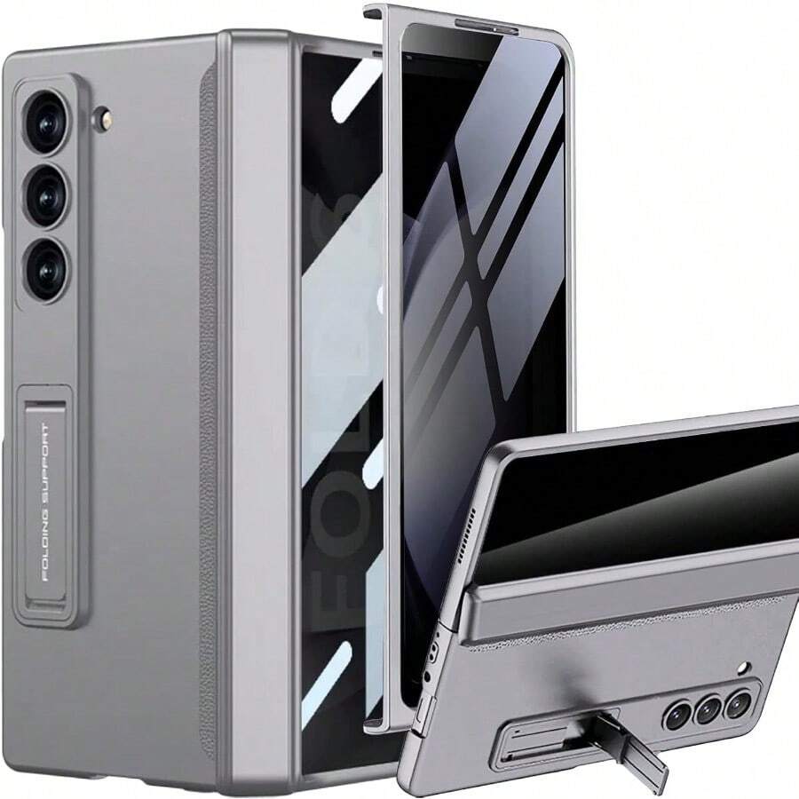 For Samsung Z Fold 6 Case With Privacy Screen Protector [Magnetic Strong Hinge Protection] [Adjustable Kickstand] For Samsung Galaxy Z Fold 6 Case Military-Grade Protection All-Inclusive Cover - LightGray - View 1
