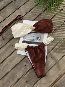 Bộ 2 mảnh áo bikini đi biển và quần tam giác cho nữ - Nhiều màu - Xem 2