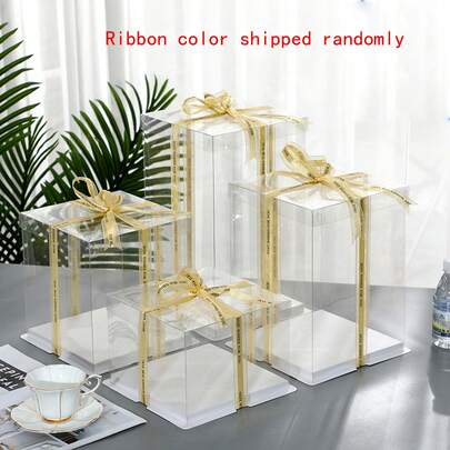 Hộp quà tặng tiệc tùng & ngày lễ 1 chiếc, hộp đựng quà 1 tầng, 2 tầng, 3 tầng, hộp đựng bánh sinh nhật 4/6/8/10/12/14/16 inch, hộp đựng quà sinh nhật có tay cầm 3 trong 1 (màu ruy băng ngẫu nhiên)