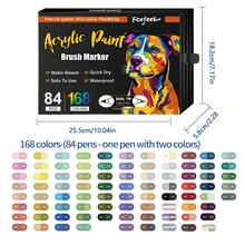 New Lauching Wolf Painting Drawing Dual Head Dual-Color Acrylic Marker Pen In 12/24/36/48/60/84 Pack By 24/48/72/96/120/168 Colors,Suitable For All Kinds Of Painting And Drawing - Multicolor - View 14