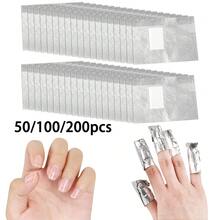 50/100pcs Aluminum Foil Nail Art Remover Pad,Nail Polish Remover With Lint-Free Lager Cotton Pad,Nail Foil Wraps Gel Remover,Soak Off Foils Cotton Pads Gel Polish Remover,Nail Polish Wraps Removal Tool - Multicolor - View 8