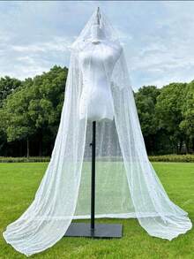 Women's Bridal Sheer Hooded Cloak Shawl Dress Robe, Halloween Costume, Wedding, Carnival, Valentine's Day Autumn Outfit - Multicolor - View 11