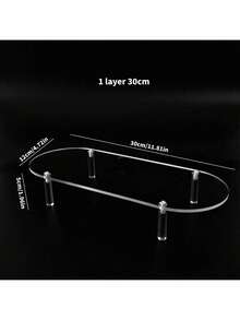 1pc Transparent Acrylic Display Stand, 1/2/3 Tier Large Oval Display Rack, Suitable For Dolls, Accessories, Jewelry, Cosmetics, Transparent Storage Rack, Perfume Stand, Easy To Assemble - Clear - View 11
