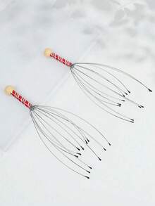 1/2个头部按摩器,头部抓挠头皮按摩器,头皮按摩放松抓挠器,头部按摩促进头发生长并缓解身体压力,护发,美容美发工具,头发护理 - 彩色 - 查看 14