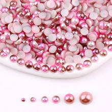 Fancy Multi Rainbow Colors, 2MM-10MM, 7 Sizes , Flatback Half Round ABS Pearls , Glue On Jewelry Beads Stones Diamond 3D Pattern Design Accessories Glitter Manicure Decal Decorations For Clothes,Bag,Shoes,Cups,Phone Covers,Handicrafts,Diy Trim.