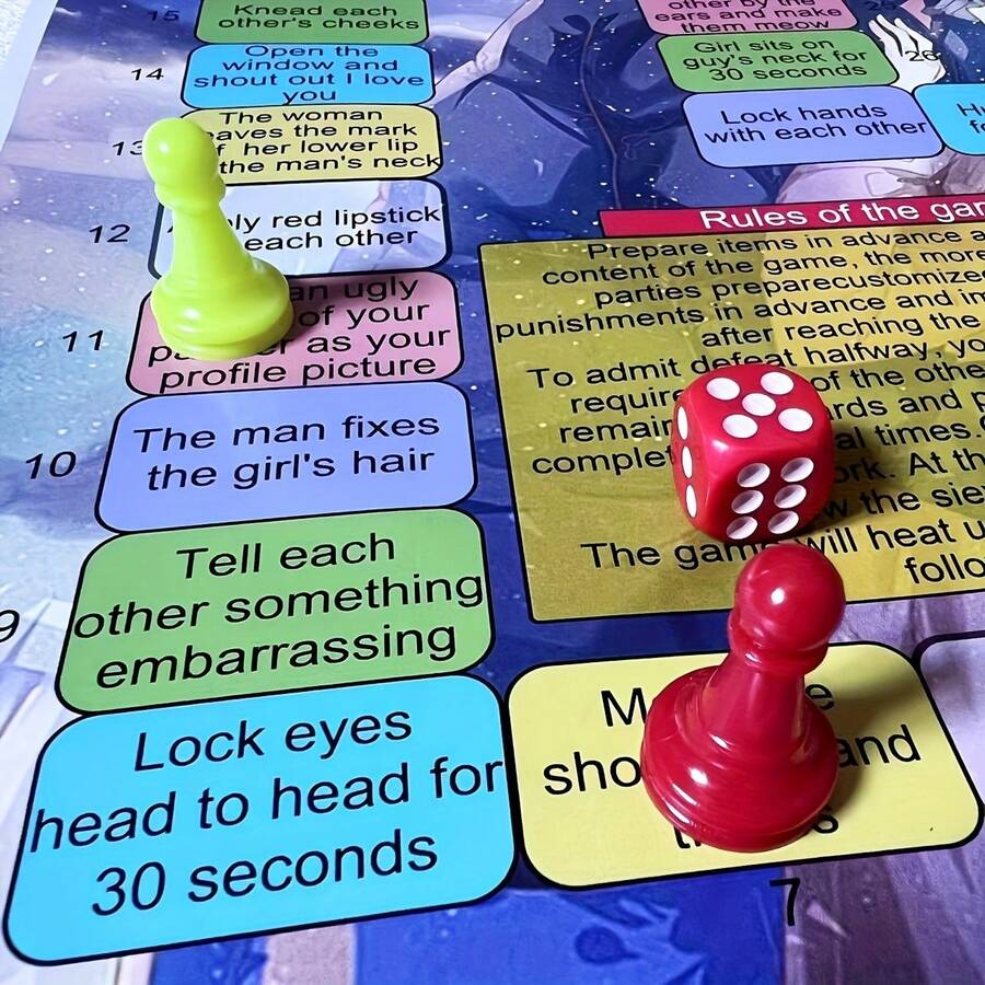 创意生日派对礼物；趣味互动情人节礼物；成人青少年校园恋爱版棋盘游戏；飞象棋（调情版）；父亲节礼物；情侣情感和解道具 - 彩色 - 查看 1