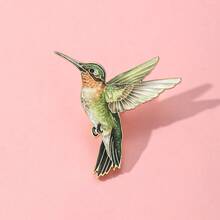 Green Hummingbird Enamel Brooch Pin Fashion Decorative Brooches Ornaments Lapel Bag Badges Jewelry Gifts - Green - View 3
