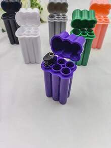 1pc With Lighter Storage, 4-Slot Holder, Portable Design (Box Packaging), Back To School Supplies - green - 查看 4