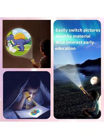 Interactive Youngsters' Projection Toy With 24 Fun Patterns(3 Cards)
