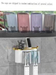 Gold-Plated Toothbrush Holder Toothpaste Holder Mouthwash Cup Wall-Mounted Toothbrush Cup Household Toothbrush Holder Toothpaste Squeezer Back To School