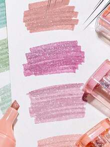 4pcs Sparkling Fluorescent Pen Set, For Students To Mark And Highlight In Notebooks CWLI - 多色 3 - 查看 2