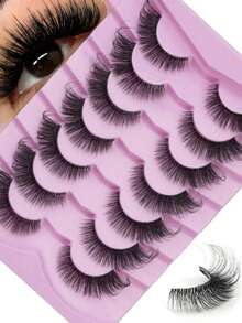 7对狐狸眼假睫毛 漫画风格假睫毛 眼尾加长假睫毛 蓬松假睫毛 仿貂毛假睫毛 猫眼假睫毛 自然浓密假睫毛 丰盈睫毛嫁接 旅行必备化妆工具 - 眼尾拉長款 - 查看 1