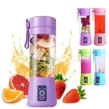 Mini Portable Blender With 4 Blades, Rechargeable Micro USB Cable, Shake, Take Juice Cup, Kitchen - Purple - View 2