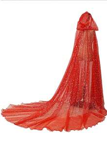 Women's Bridal Sheer Hooded Cloak Shawl Dress Robe, Halloween Costume, Wedding, Carnival, Valentine's Day Autumn Outfit - Multicolor - View 13