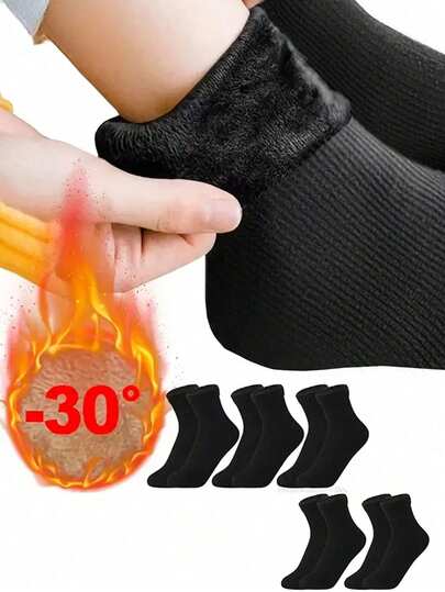 1/3/6 Pairs Super Thick Thermal Lined Winter Socks For Men - Comfortable And Soft Christmas Gift For Dad, Suitable For Cold Weather, Long Socks, Winter, Black Socks, Warm Women Socks, Casual Thick Moisture-Wicking Comfortable Crew Socks For Autumn/Winter, Long-Lasting,