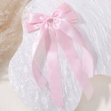 1个圣诞发夹，女士红色蝴蝶结可爱发夹，缎带蝴蝶结发卡，长尾蝴蝶结发夹，派对发饰，爪夹，发卡 - 酒紅色 - 查看 1