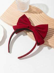 1 pezzo Fascia per capelli elegante e carina con fiocco, accessorio per capelli versatile per ragazze, adatto per Capodanno e uso quotidiano - Rosso - Visualizzare 9