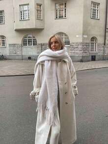 1 Stück Winter Schal, Unisex, braun und rosa kariert, winterwarmer Kragen, verdickter gestrickter dicker Quastenumhang, Winterschal für Frauen, neuer einteiliger Kragen für Herbst und Winter, koreanischer Stil dicker warmer Cape, geeignet für den täglichen Gebrauch