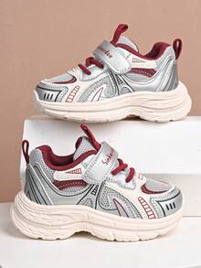 Kids Sports Shoes, Girls' Retro Sneakers, New Spring/Autumn Fashion Casual Breathable Versatile Soft Bottom Running Shoes For Little Girls - Red - View 1