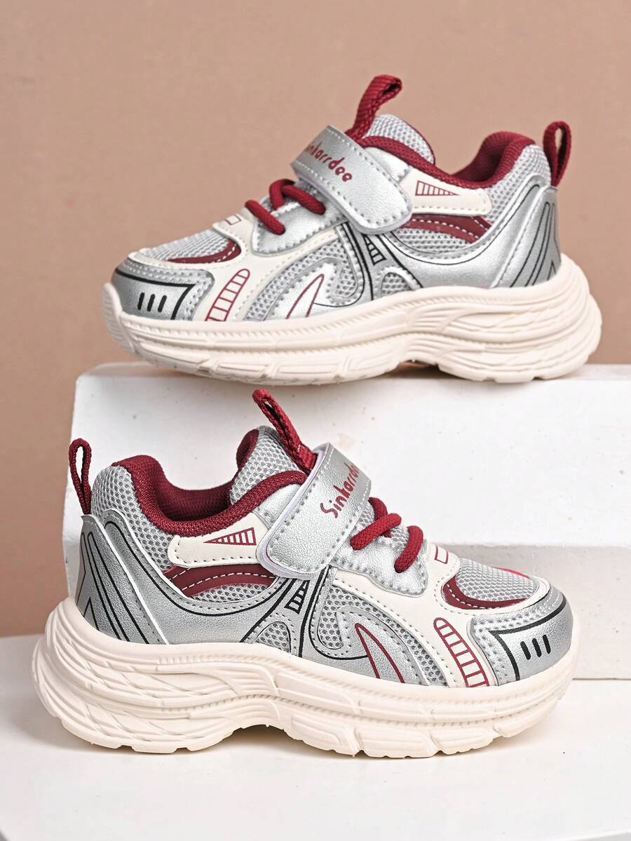 Kids Sports Shoes, Girls' Retro Sneakers, New Spring/Autumn Fashion Casual Breathable Versatile Soft Bottom Running Shoes For Little Girls - Red - View 1