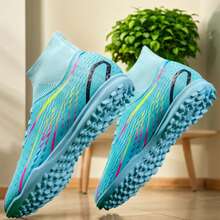 Zapatos de Fútbol para Hombre Botas de Fútbol Profesional Juego Futsal Entrenamiento al por Mayor Cómodos TF de Alta Calidad Antideslizantes Zapatos para Exteriores - Himmel Blau - Ver 3