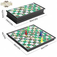 1 件超大磁性便携式蛇梯棋棋盘游戏，3D 蛇梯棋棋子，可折叠游戏棋盘，节日派对礼物，圣诞节、新年生日礼物，颜色随机 - 彩色 - 查看 10