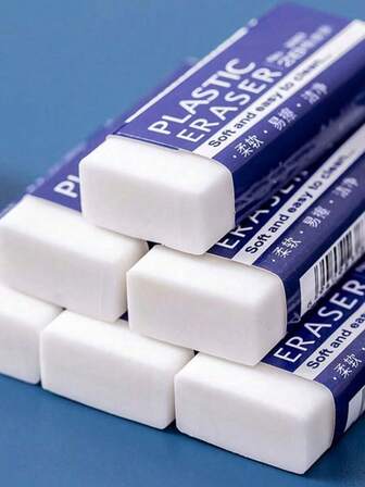 Set de 2 borradores rectangulares blancos de diferentes tamaños para lápices, oficina y aprendizaje de niños, útiles escolares