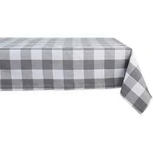 DII Buffalo Check Collection - Mantel rústico clásico, mantel, 70 pulgadas, redondo, blanco y negro(132.1 x 132.1 cm (Cuadrado) Gris y blanco) - Multicolor - Ver 1