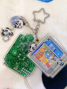 Mini Mobile Phone! Cute Cartoon Millennium/Heisei Style Little Smart Keychain Photo Frame (Photo Not Included) - Multicolor - View 6