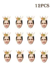 LICVIC 定制照片和年龄生日装饰，个性化生日帽装饰，定制生日快乐横幅，可定制图片横幅拉旗，生日礼物，派对旗帜，周年纪念，毕业庆祝，各种派对，男士，女士，朋友，客厅，卧室，装饰 - 風格A - 查看 18