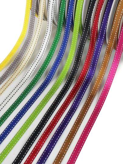 1 pieza, Ancho: 1cm, Longitud: 450cm/5 Yardas, Cinta tejida, Cinta grosgrán de zigzag de doble cara, Bolsa de embalaje, Tela de ropa, Lazo hecho a mano, Accesorios para el cabello, Cinta de envoltura de regalos de fiesta