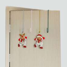 Gancho ajustable para corona de Navidad, gancho de hierro metálico decorativo para puerta, gancho de forja navideño sin perforación, gancho extendido para colgar coronas de Navidad, ganchos extendidos para colgar ropa en tiendas - Rojo - Ver 8