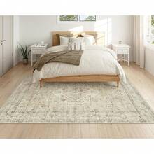 Washable Area Rug 5x7, Non-Slip Boho Neutral Carpet Living Room Bedroom Dining Room Office, Low-Pile Farmhouse Soft Carpet, Tan - Hồng - Xem 9