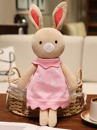 Knitted Clothing Animal Series Cute Plush Doll, Comforting Doll, Small Cat Chew Doll, Rabbit Stuffed Animal