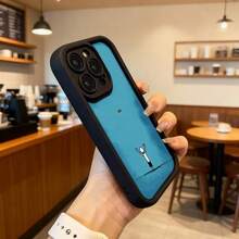 Sky Blue Protective Edge Phone Cover With Human Figure Design Celebrating On The Horizon Ideal For Daily Use In Cafes And Urban Spaces Suitable For Apple Series Phones - Black - View 6