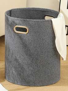 سلة تخزين من الشعر الاصطناعي قطعة واحدة، سلة غسيل ملابس كبيرة، دلو تخزين ألعاب منزلية سميك - رمادي - مشاهدة 5
