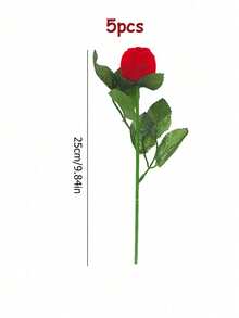 1pc/5pcs Flocked Rose Flower Ring Box, Surprise Gift For Girlfriend On Valentine's Day, Proposal Rose Earring Box - Multicolor - View 19